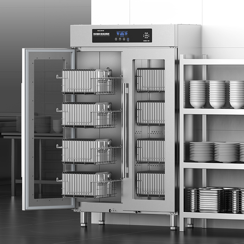 麥大廚智享型4層雙門單控熱風循環高溫食具大透窗消毒柜