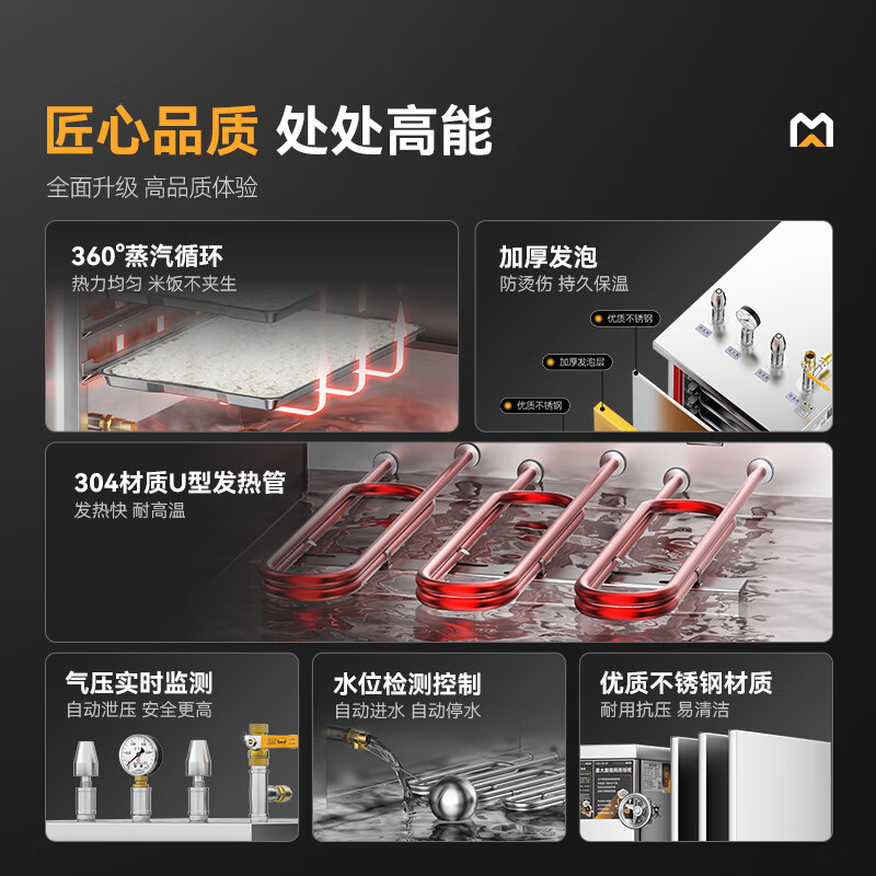 MDC商用高原蒸柜電熱款6盤(pán)單門(mén)蒸飯柜8KW